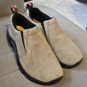 Merrell Kids Taupe Slip-On Moccasins with Black Soles